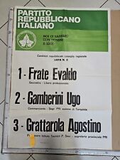 MANIFESTO PARTITO REPUBBLICANO ITALIANO VITERBO GRATTAROLA GAMBERINI FRATE