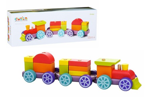 Treno colorato legno con - colorato, forme