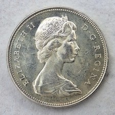 Canada dollaro dollar argento 1965