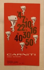 DEPLIANT BROCHURE PUBBLICITA' MOTORI FUORIBORDO CARNITI HP ANNI 60
