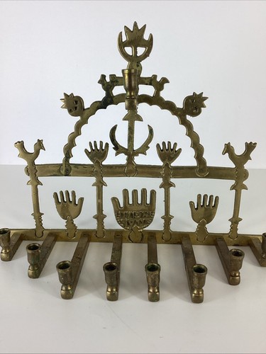Menorah vintage judaica hamsa - menorah,