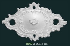 Rosone in gesso bianco per