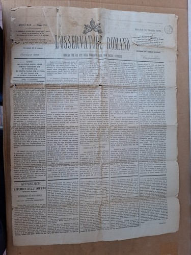 Giornale osservatore romano - giornale, l'osservatore