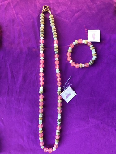 Collana quarzo rosa radice - quarzo,