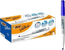 Bic 12 pz Pennarello marcatore Velleda 1741 punta tonda tratto da 1,4 mm blu