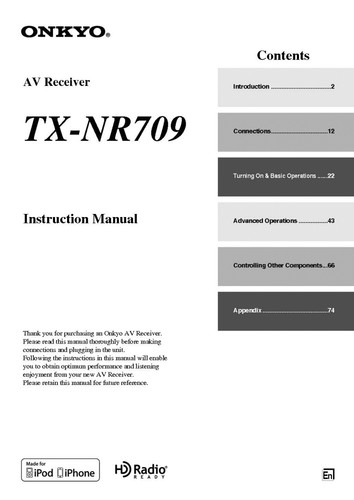Onkyo integra nr709 - integra, tx-nr709