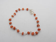 Braccialetto in Argento 925 con Corallo Rosa naturale - Bracciale