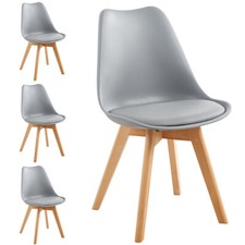 Set 4 Sedie da Pranzo Grigio