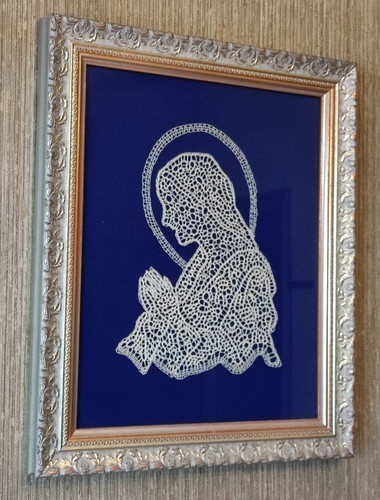 Quadro madonna uncinetto pizzo - madonna,
