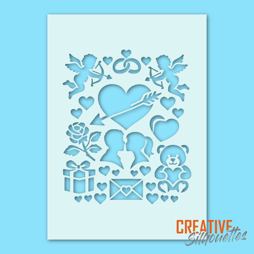 Stencil san valentino amore - stencil,