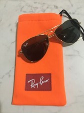 Ray Ban Occhiali Bambino - Montatura Color Oro Lenti Verdi a goccia.