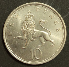 REGNO UNITO 10 NEW PENCE 1968