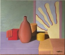 Quadro - Dipinto - Olio su tela - Omaggio a De Chirico - 2000