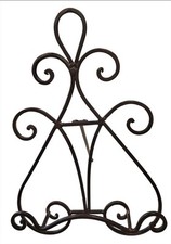 Cavalletto in ferro battuto marrone scuro ornato libro/foto/arte/menu robusto 15"Hx10"W