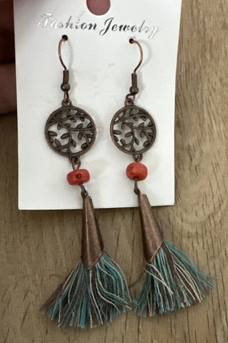 Orecchini pendenti boho albero - orecchini,