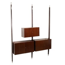 Mobile Vintage Pensile Italia Anni 60 Legno Impiallacciato Faggio Tinto Ebano