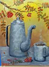 Tazza caffettiera autunnale