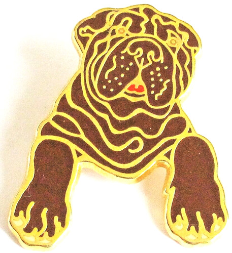 Pin chien sharpei marron - sharpei,