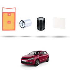 HOFFCAR Kit tagliando - 4 filtri compatibile con Vw POLO V (6R,6C) 1.4 TDI 55kw 
