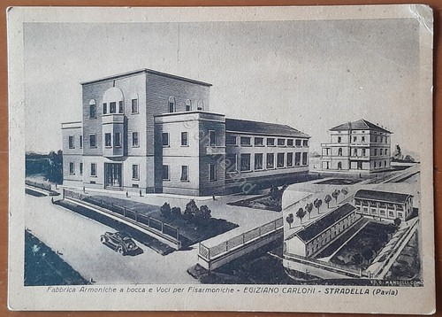 Cartolina fabbrica armoniche - cartolina,