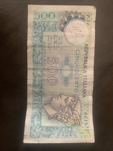 Banconota 500 lire carta - banconota,