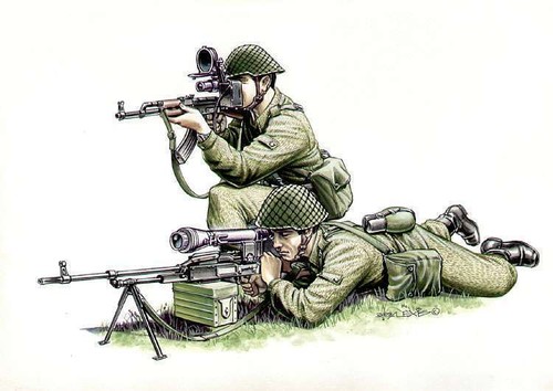 Soldiers with night - sights, akm