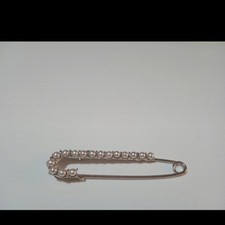 Spilla gioiello colore argento con perle donna