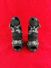 ASH SANDALI SCARPE TRONCHETTO TACCHI N 37 CON BORCHIE COLORE NERO 