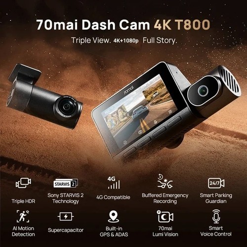 70mai dash cam t800 - 4k, rc24