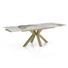 TAVOLO ALLUNGABILE DILLER ONICE GOLD LUCIDO ORESTELUCHETTA
