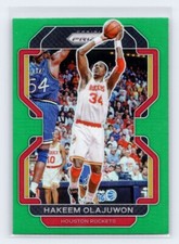 Hakeem Olajuwon - Houston Rockets 2021-22 NBA Prizm #265 GREEN Parallel