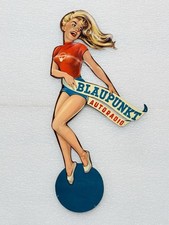 Targa in latta Pin Up Blaupunkt autoradio - 45x24cm - anni 50 - no targa smaltata