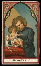 antico santino cromo-holy card S.GAETANO DA THIENE