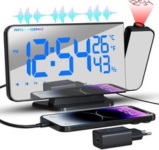 TAKRINK Sveglia con Proiettore 7,5 Pollici Radio Sveglia Digitale da Comodino co