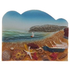3 PEZZI Magnete in Resina lungomare con conchiglie 0J7K