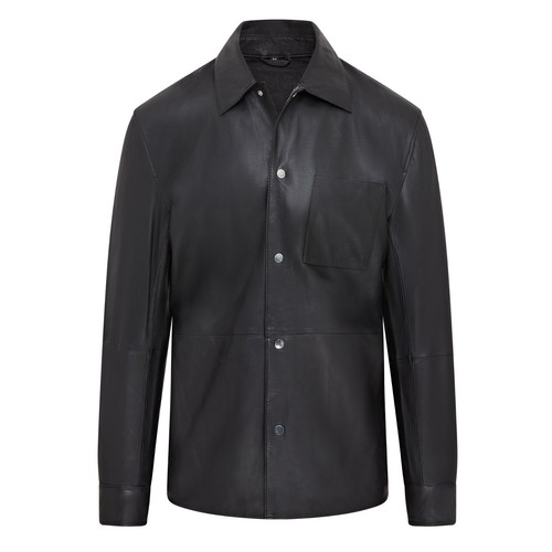 Giacca pelle nera uomo - pelle,