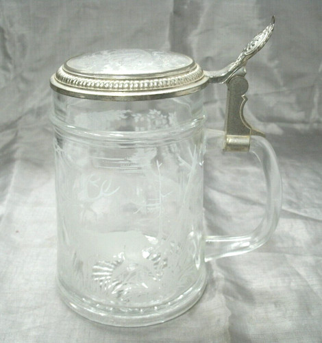 Tazza vintage vetro inciso