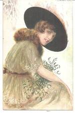 Corbella Tito, Fanciulla con cappello. Dervio 4.9.1917. Lecco Censura Militare.