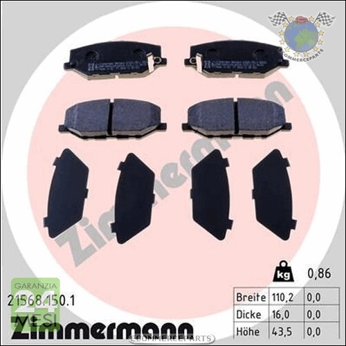 Kit pastiglie freno zimmermann - pastiglie,