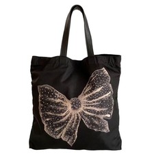 Borsa a mano RED VALENTINO borsa tote borsetta tela pelle nera autentica