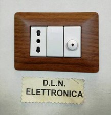  PLACCHETTA PLACCA IN ABS COMPATIBILI PER MATIX 4 POSTI COLORE CILIEGIO