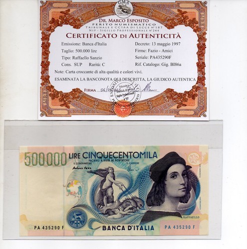 500 000 lire - lire, raffaello