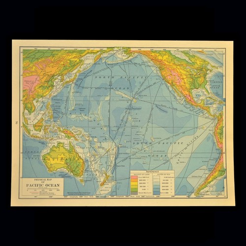 Mappa vintage pacific ocean - vintage,