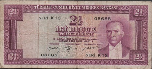 Banconota turchia 2 lire - turchia,