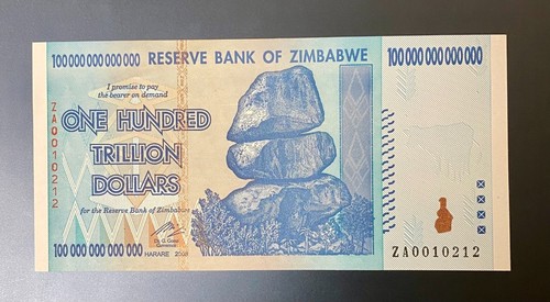 Zimbabwe 100 trilioni di - zimbabwe,