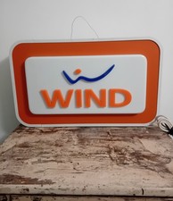 Wind  Insegna Luminosa Bifacciale Perfettamente Funzionante Mis 76×46 Prof15cm.