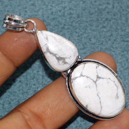 Ciondolo howlite lungo - ciondolo,