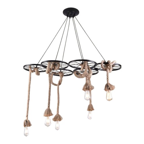 Lampadario con corde canapa - corde,