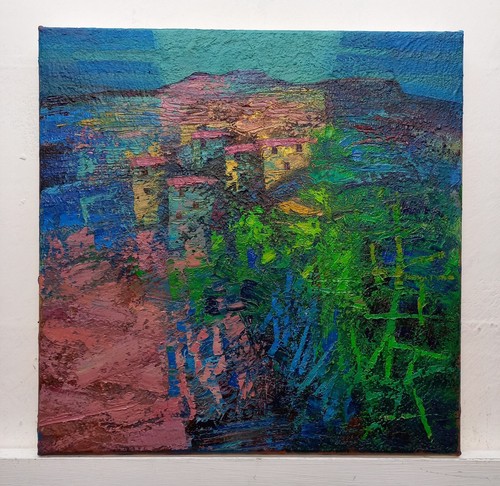 Paesaggio astratto quadro olio - quadro,