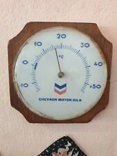 Termometro da parete officina vintage legno Chevron Oil
